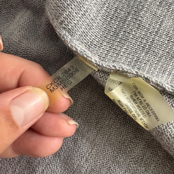 Calvin Klein Grey Open Front Cardigan Sweater - Picture 11 of 13